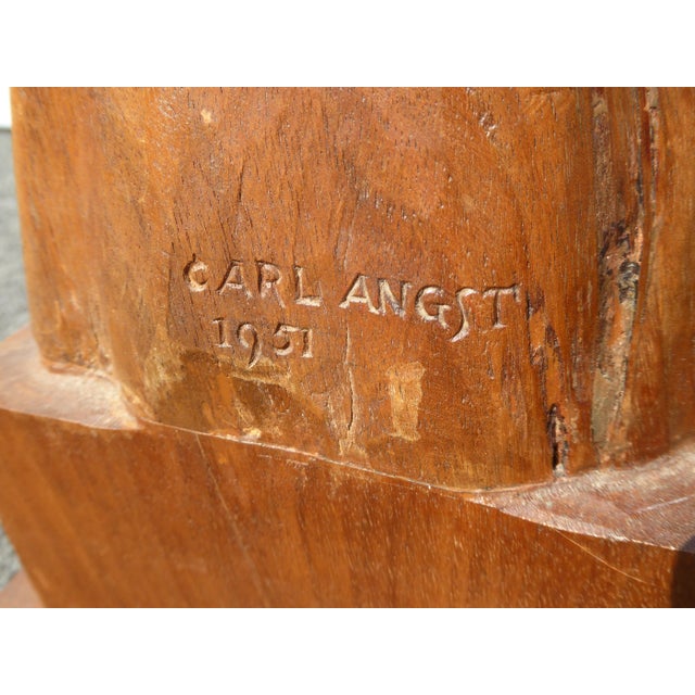 Vintage Swiss 29"H Statue 'Le Maire Et Enfant' Signed by Carl Albert Angst 1951 Gorgeous Statue in Great Vintage...