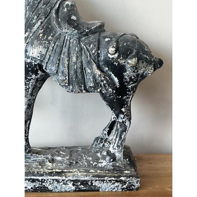 Vintage Cast Concrete Tang Horse For Sale In West Palm - Image 6 of 12