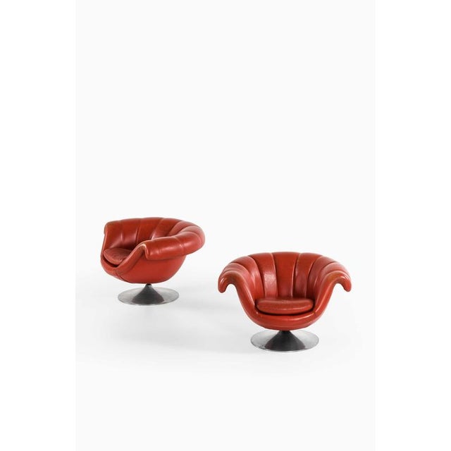 Easy Chairs in Aluminum and Leather by Lennart Bender, 1960s, Set of 2 For Sale - Image 3 of 7