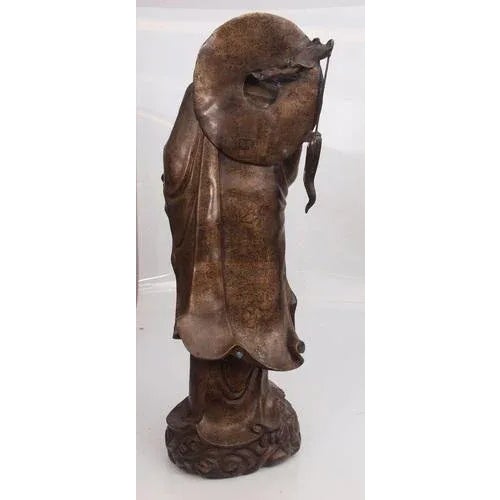 Bronze Figure of Bodhidharma For Sale - Image 3 of 7