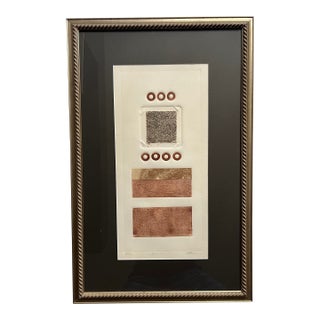 Circa 1970's Brutalist Postmodernist "Icon" Limited Edition Collagraph by Geri Obler, Signed For Sale