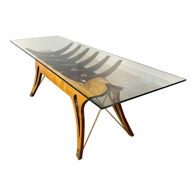 Carlo Mollino Design Midcentury Modern Italian Vertebrae Sculptural Dining Table For Sale