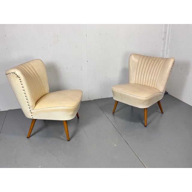 Beige Vintage Cocktail Club Lounge Chairs from Artifort, 1950s, Set of 2 For Sale - Image 8 of 8