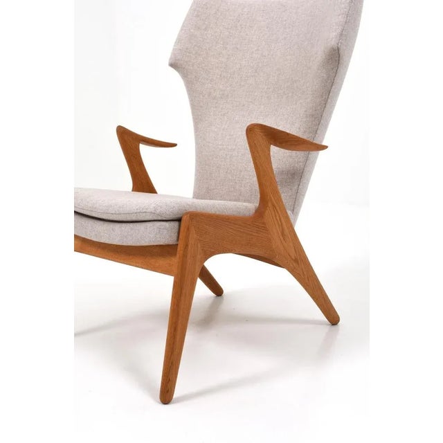 Danish Wing Chair in Oak by Kurt Østervig, 1950s For Sale - Image 6 of 10