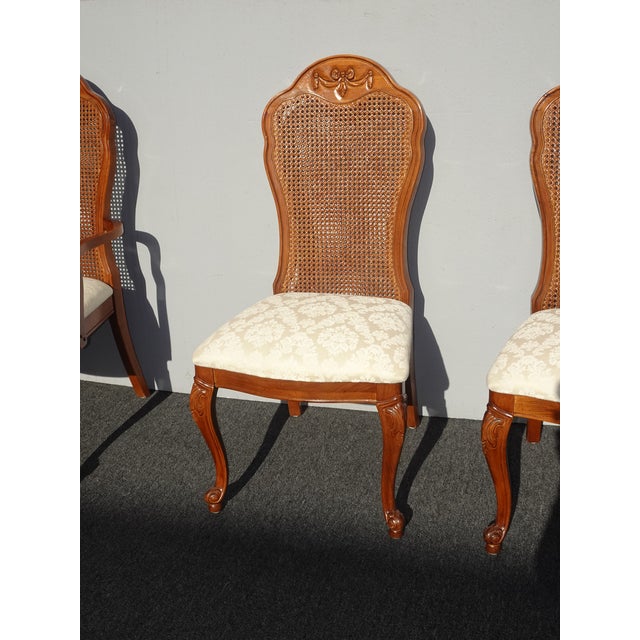 Set of Six French Country Thomasville Cane Back White Dining Room