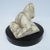 C.1970's Italian Carrara Marble Carved & Honed Reclined Female Figure Sculpture, Mounted on Round Black Marble Base For Sale - Image 13 of 13