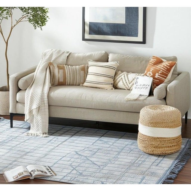 2020s 5x9 Ivory Hand-Knotted Wool Linear Gridwork Geometric Modern Carpet Rug For Sale - Image 5 of 9