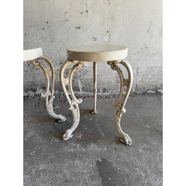 Set of Antique Cast Iron Side Tables, Set of 2 For Sale - Image 9 of 10