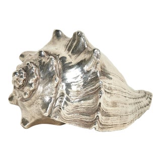 Mid Century Italian Sterling Coated Seashell by Federico Buccellati For Sale