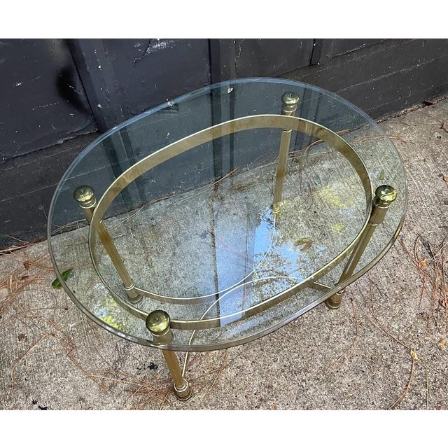 La Barge Style Brass/GlassTop Side Table Chairish