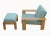 Set of Oak Armchair with Ottoman, 1970s For Sale - Image 11 of 13