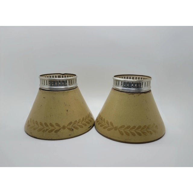 Vintage Toleware Chandelier Lamp Shades - Set of 5 For Sale - Image 4 of 18