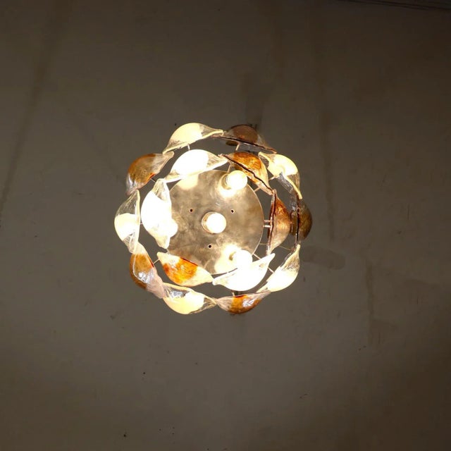 Small Amber and White Murano Glass Shells Pendant Light by La Murrina For Sale - Image 12 of 13