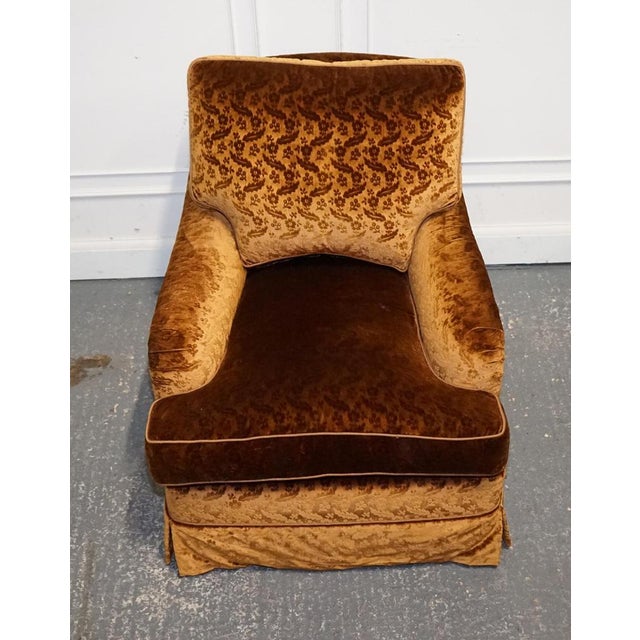 Vintage Bespoke Velvet Connaught Armchairs from Dudgeon London, Set of 2 For Sale - Image 10 of 14