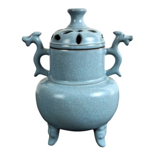Chinese Porcelain Ru Yao Tripod Censer For Sale