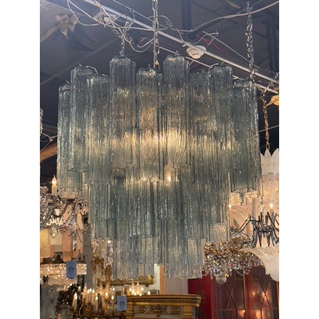 Modern Fontana Green Murano Glass "Tronchi" Chandelier For Sale In Dallas - Image 6 of 6