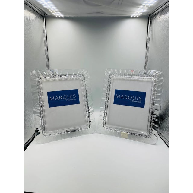 1990s Marquis by Waterford Crystal Retired Sheridan Pattern 8 X 10 Photo Frames - Pair For Sale - Image 13 of 13