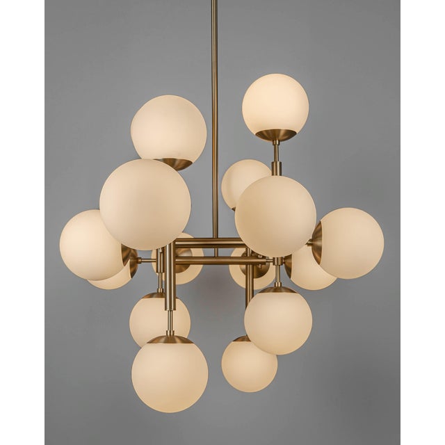 Riegel Lacquered Burnished Brass, Black Gun Metal and Polished Nickel Lighting by Schwung For Sale - Image 11 of 12