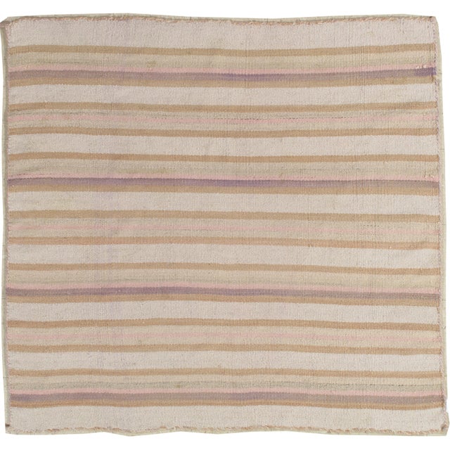 Vintage Navajo Rug, Handmade Wool Oriental Rug, Shrimp, Beige and Taupe For Sale - Image 4 of 13