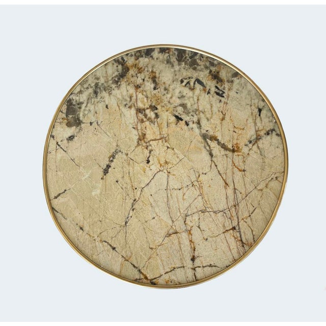 Beige Vintage Side Table in Brass, 1970 For Sale - Image 8 of 9