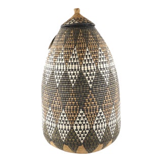 Early 21st Century Large South African Contemporary Lidded Basket 33"x17" For Sale
