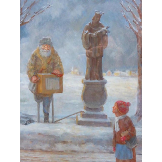 Glass Joseph Otto Flatter, Walk in the Park, 1960s, Watercolor on Paper, Framed For Sale - Image 7 of 13