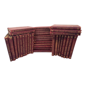 Antique Red Leather Miniature Shakespeare Collection – Set of 35 Books