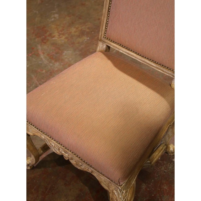 Late 20th Century French Louis XV Round Dining Table With Six Upholstered Chairs - Set of 7 For Sale - Image 9 of 12