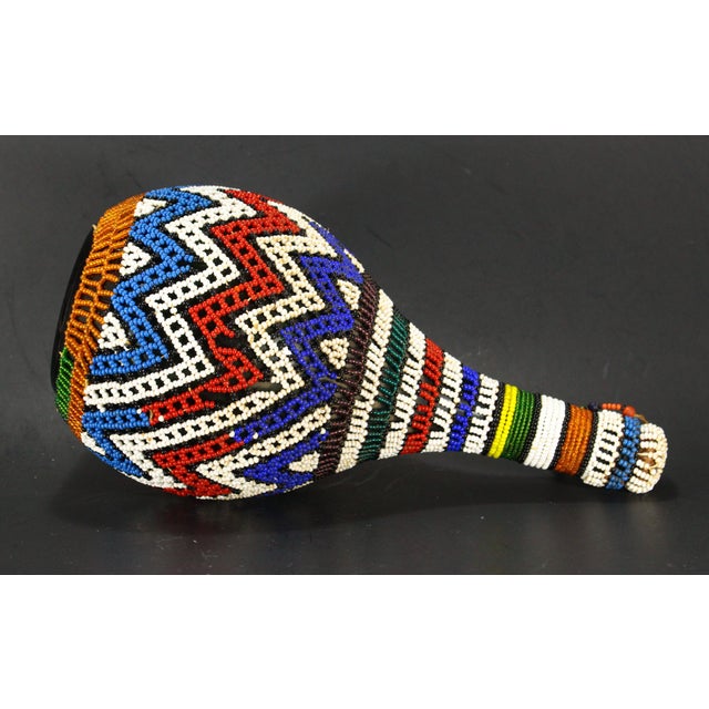 Beaded Glass Bottle With Maasai Geometric Patterns For Sale - Image 14 of 18