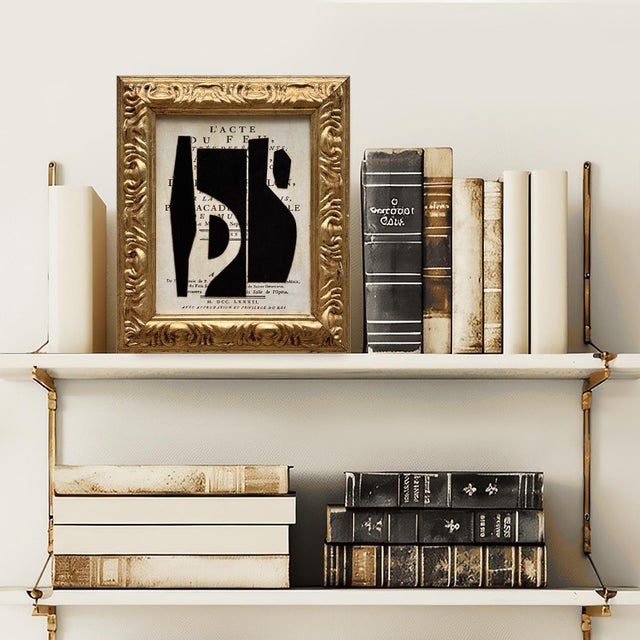 This is one of my paper collage paintings in black and antique white tones. I have a treasure trove of vintage French book...