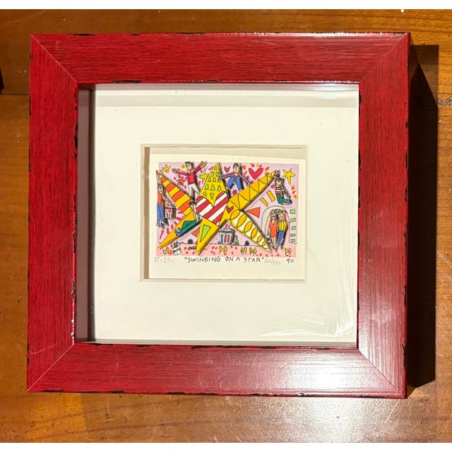 James Rizzi “Swinging on A Star” 166/350 Signed in pencil by artist. A wonderful example characteristic of his exuberant,...