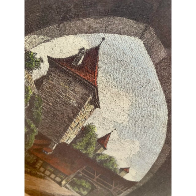 Brown Vintage Original Ernst Geissendorfer Hand-Colored Etching of Rothenburg Tauber, Germany, Circa 1960s For Sale - Image 8 of 10