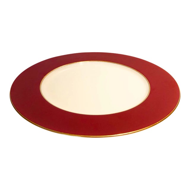 Vintage Lenox Fine China Maroon Dinner Plate For Sale