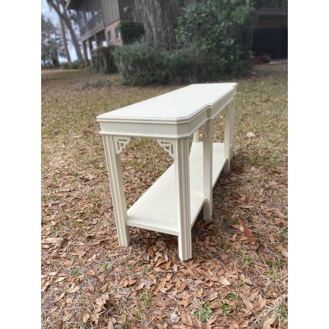 Late 20th Century Vintage Lane Console With Fretwork For Sale - Image 5 of 12