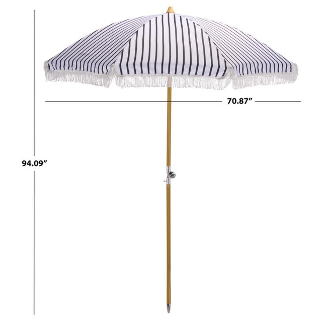 Introducing the BELLA 6.5 ft Beach Umbrella in Black Stripe, a stylish addition to your outdoor adventures. This sleek and...