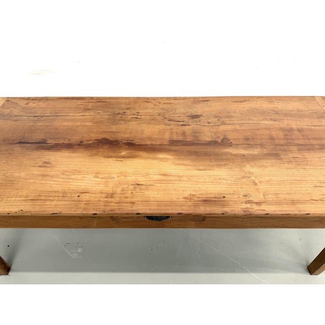 Wood Antique Walnut Dining Table with Tapered Legs and Two Drawers, 1890s For Sale - Image 7 of 18