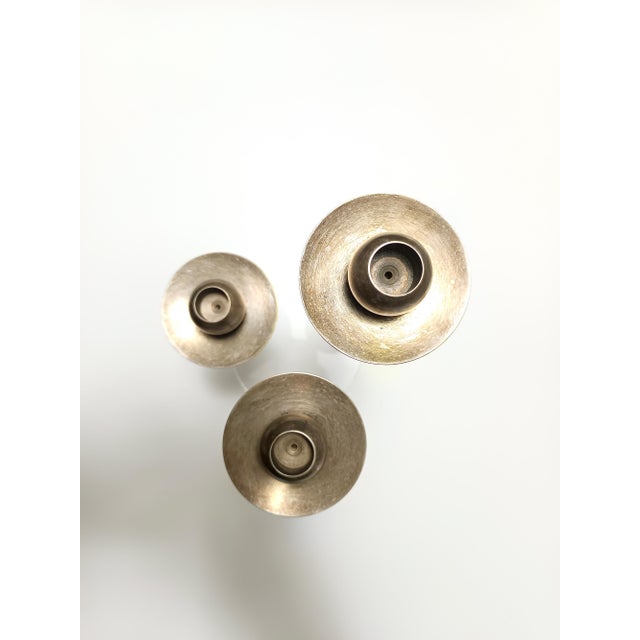 Metal Vintage Silver-Plated Brass and Acrylic Glass Candleholder by Mesa, Italy, 1970s For Sale - Image 7 of 12