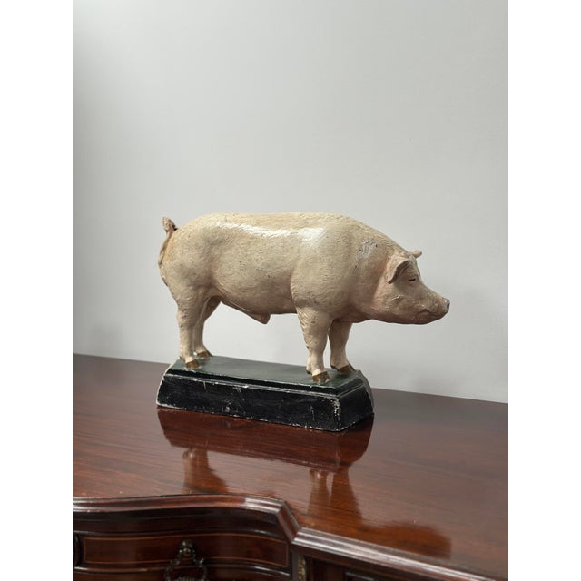 Vintage Painted Plaster Pig Models, Ministry of Agriculture, 1920s-1940s, Set of 2 For Sale - Image 3 of 7