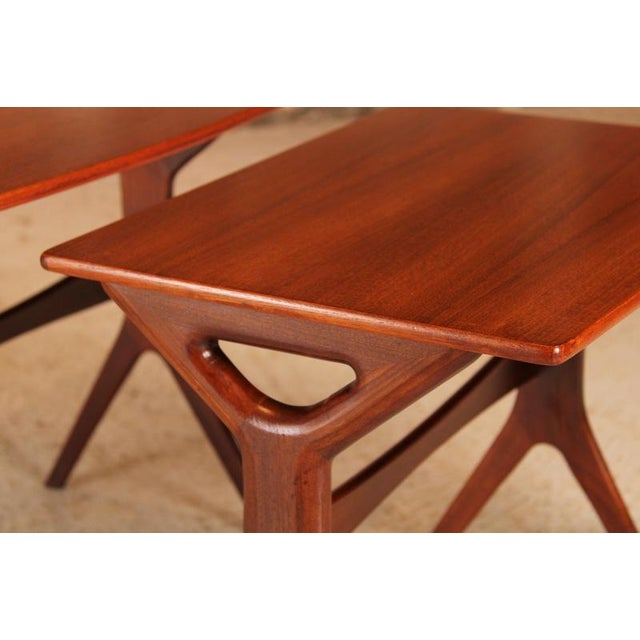 Wood Mid-Century Danish Teak Nest of Tables by Johannes Andersen for CFC Silkeborg, 1960s, Set of 3 For Sale - Image 7 of 18