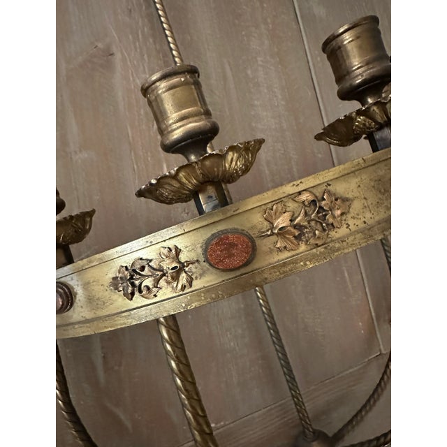 Early 19th Century & Large Pair of Antique Victorian Brass Tole Sword Candle Scones For Sale - Image 9 of 9