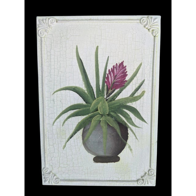 Original Botanical Floral Tropical Bromeliad Plant Painting For Sale - Image 4 of 10