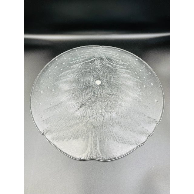Mid 20th Century Hoya Frosted Glass Alpine Tree Motif Platter For Sale In Los Angeles - Image 6 of 10