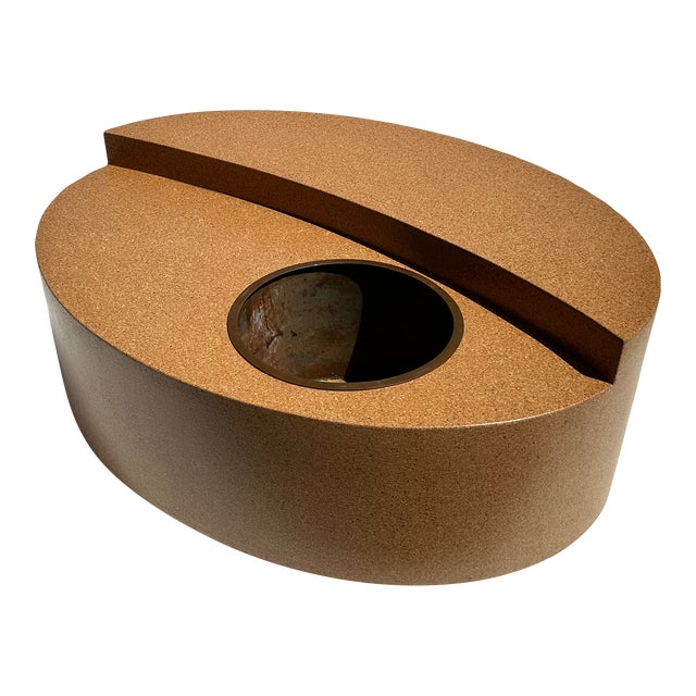 1980s Cork Coffee Table With Beverage Cooler For Sale