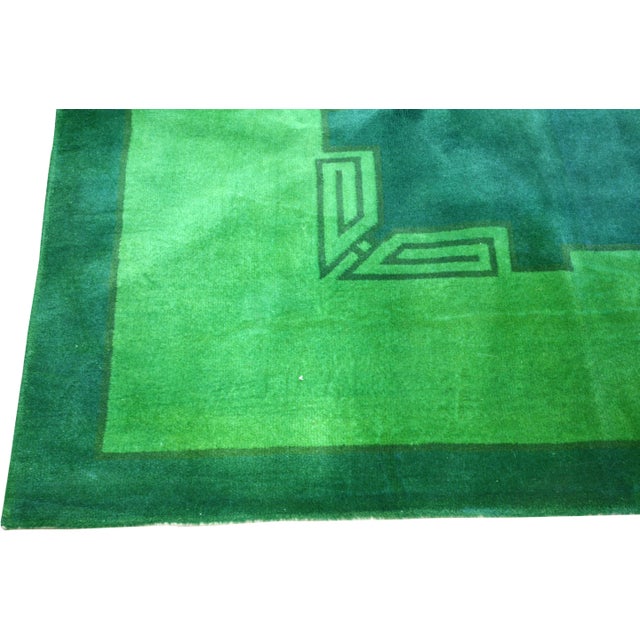 Art Deco Vintage Chinese Art Deco Hand Knotted Wool Rug, 8x10 For Sale - Image 3 of 6