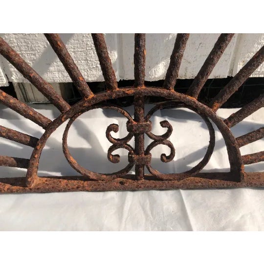 Mid 19th Century Antique Wrought Iron Decorative Transom or Window Guard For Sale - Image 10 of 12