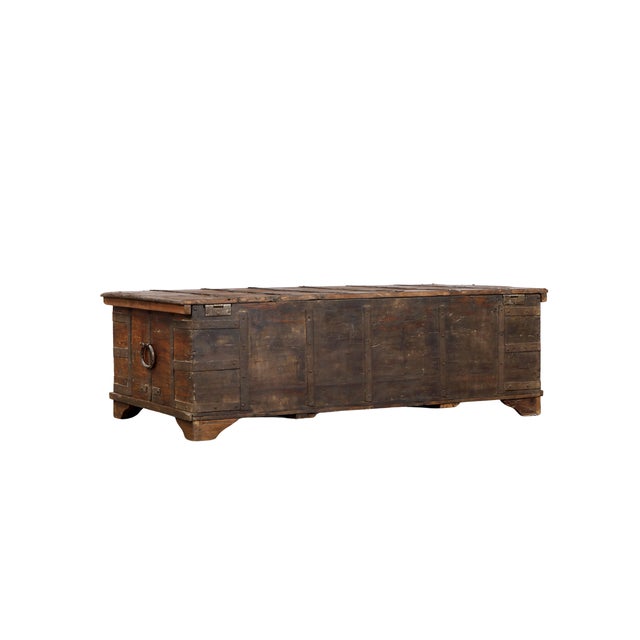 Brown Antique Indian Teakwood Pitara Chest Coffee Table For Sale - Image 8 of 8