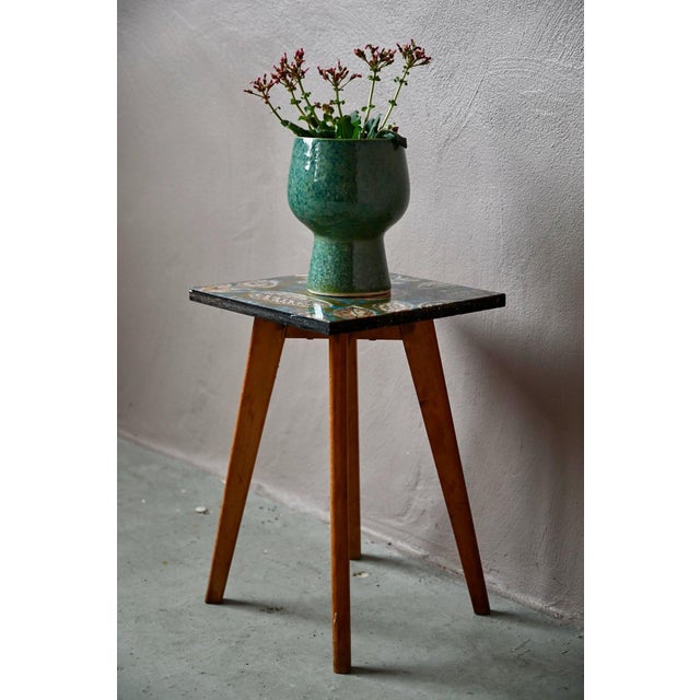 Black Scandinavian Plant Stand with Splayed Legs, 1970s For Sale - Image 8 of 10