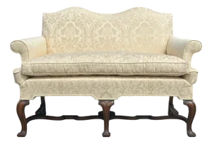 Edwardian Queen Anne Carved Walnut Sofa, 1900