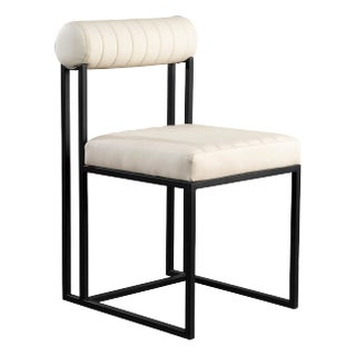 Milo Faux Leather White Dining Chair For Sale