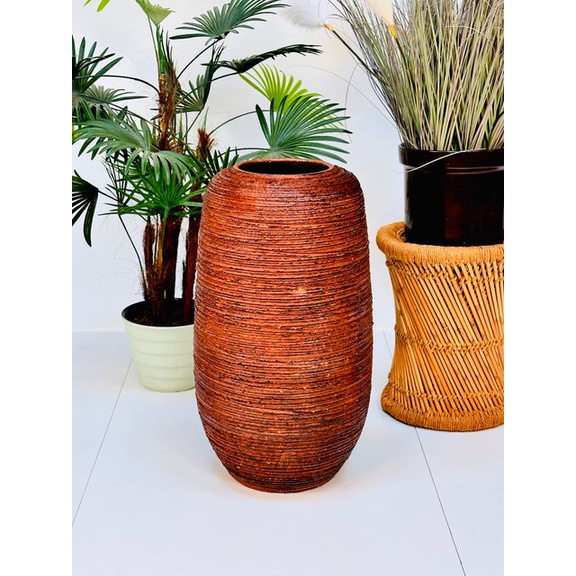 Large Handcrafted Fire Clay Ceramic Art Floor Vase from Spara Keramik, Germany, 1950s For Sale - Image 16 of 18